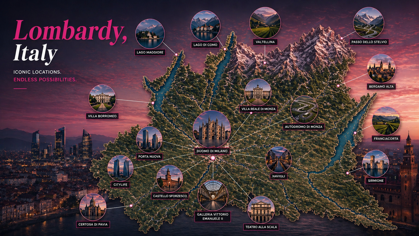 Lombardy locations map